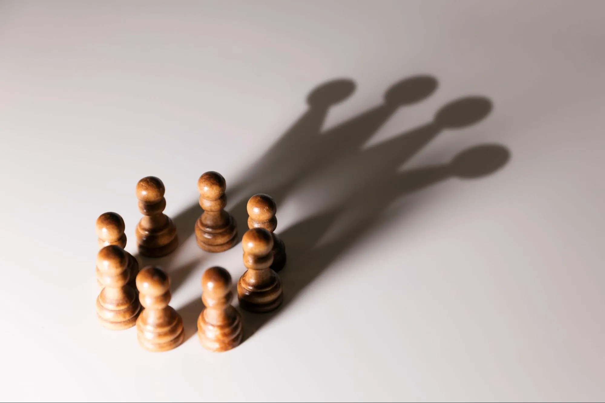 pawn making a king from shadow